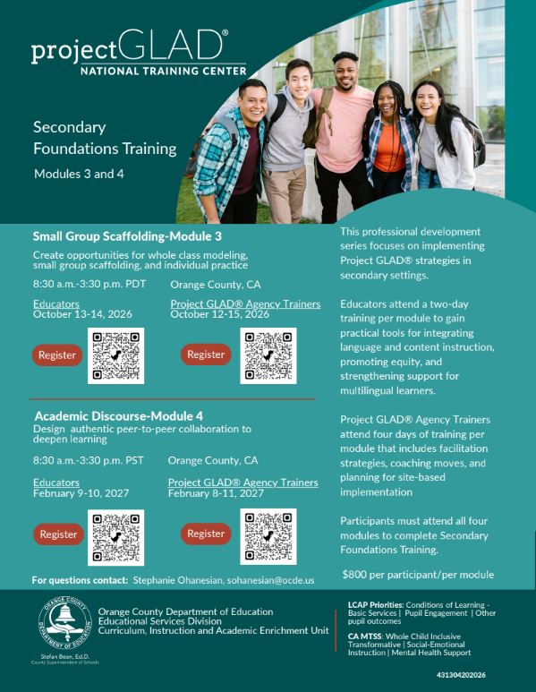 Project GLAD Secondary Foundations Training 2026-2027.JPG