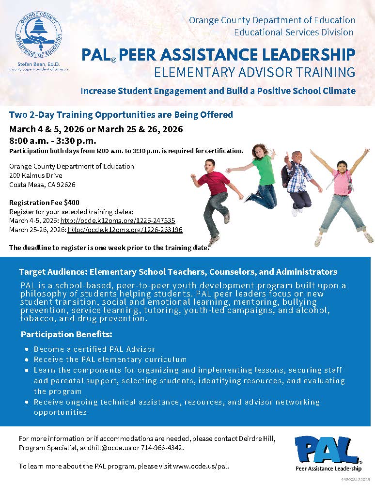 Thumbnail for PAL ELEMENTARY PEER ASSISTANT LEADERSHIP TRAINING
