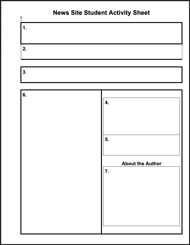 Student Activity Sheet