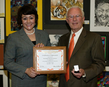 Board Member Dr. Alexandria Coronado with Ted Smith, Chairman of the Board and CEO, MIND Institute