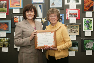Board Vice-President Dr. Alexandria Coronado with Ann Niedringhaus, Volunteer, Philharmonic Society of Orange County
