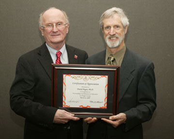 Board Member Dr. John “Jack” W. Bedell with Dr. David Pagni, Mathematics Professor, California State University, Fullerton