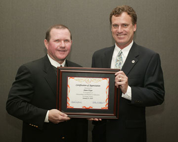 Board Member Dr. Ken L. Williams with Steve Fryer, Sports Reporter, Orange County Register