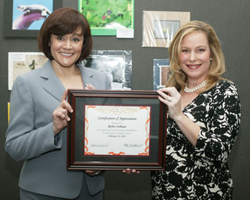 Board President Dr. Alexandria Coronado with Robin Follman, Former Artistic Director, Orange County High School of the Arts