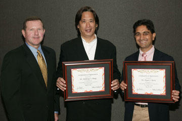 Board Member Dr. Ken L. Williams with Dr. Anthony C. Chang, Medical Director, and Dr. Anjan S. Batra, Directory of Electrophysio