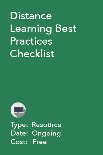 Distance Learning Best Practices Checklist