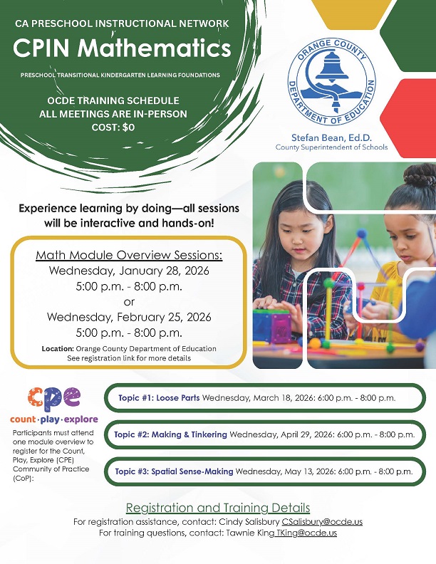 Thumbnail for  CPIN: Preschool Transitional Kindergarten Learning Foundations - Mathematics 