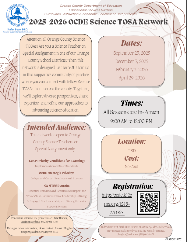 Thumbnail for 2025-2026 OCDE Science TOSA Network