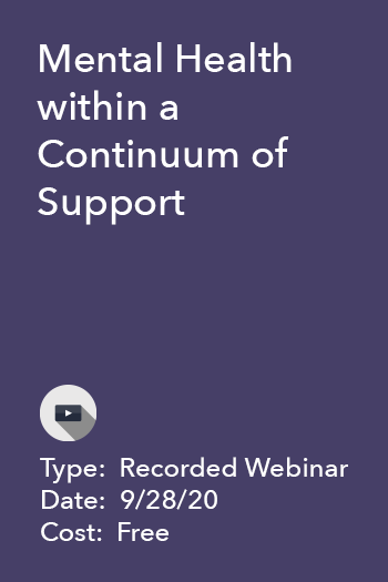 Mental Helath within a Continuum of Support