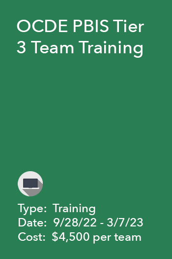 OCDE PBIS Tier 3 Team Training